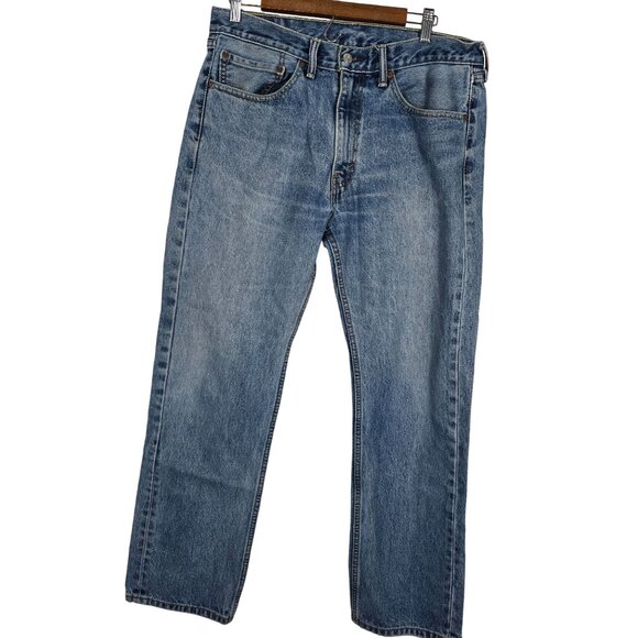 Levis 505 Mens W34 L30 Blue‎ Denim Straight Fit Jeans Casual Wear - Picture 2 of 8